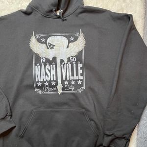 Black hoodie with nashville on it